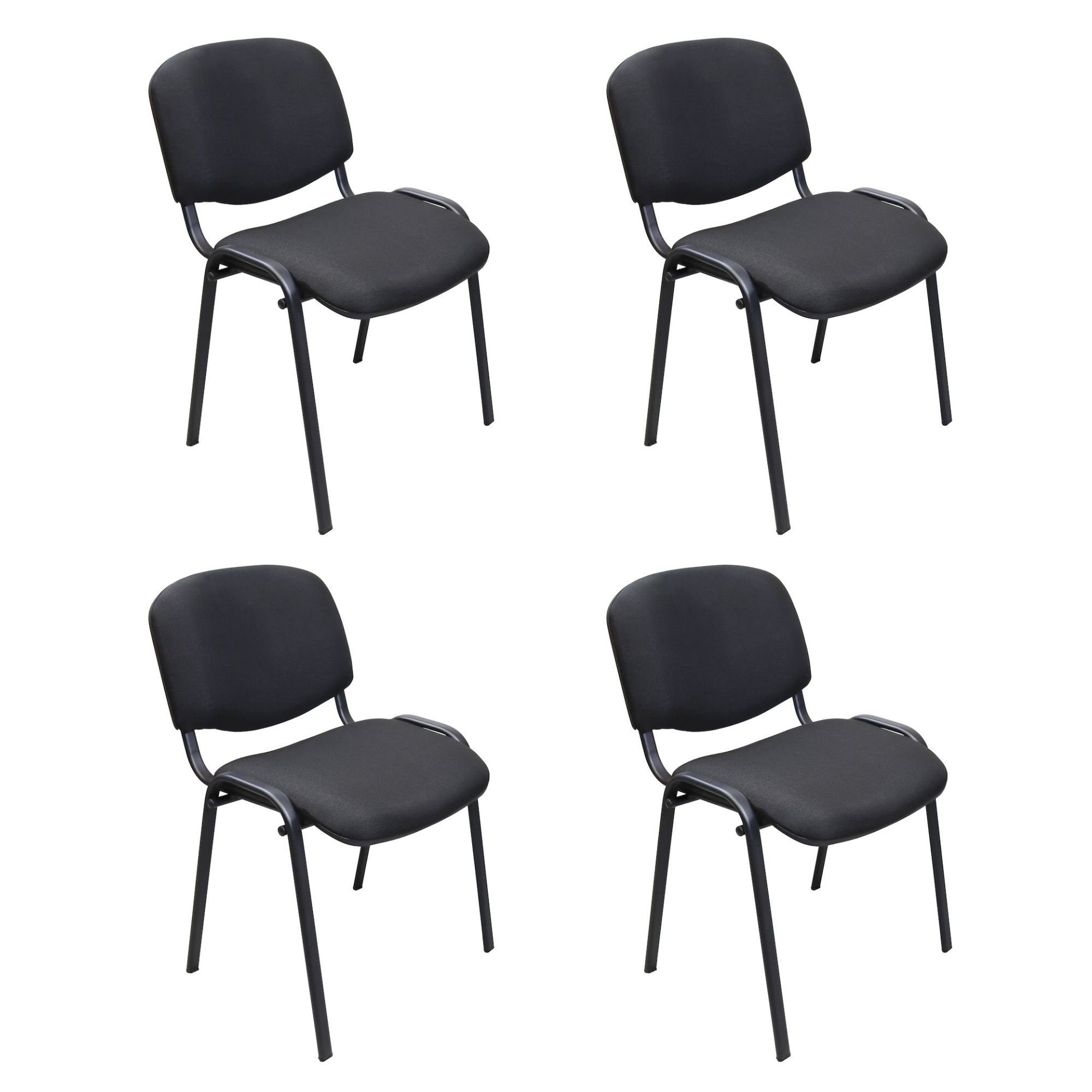 PROREGAL® Stapelstuhl SparSet Stapelstuhl Blackbird, HxBxT 82x52x55cm, Armlehne, Schwarz