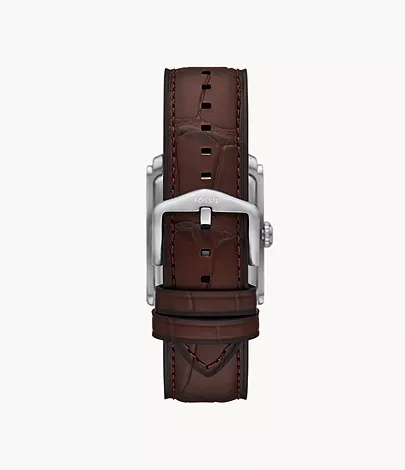 Fossil Uhr Carraway 3-Zeiger-Werk Krokoprägung Leder braun
