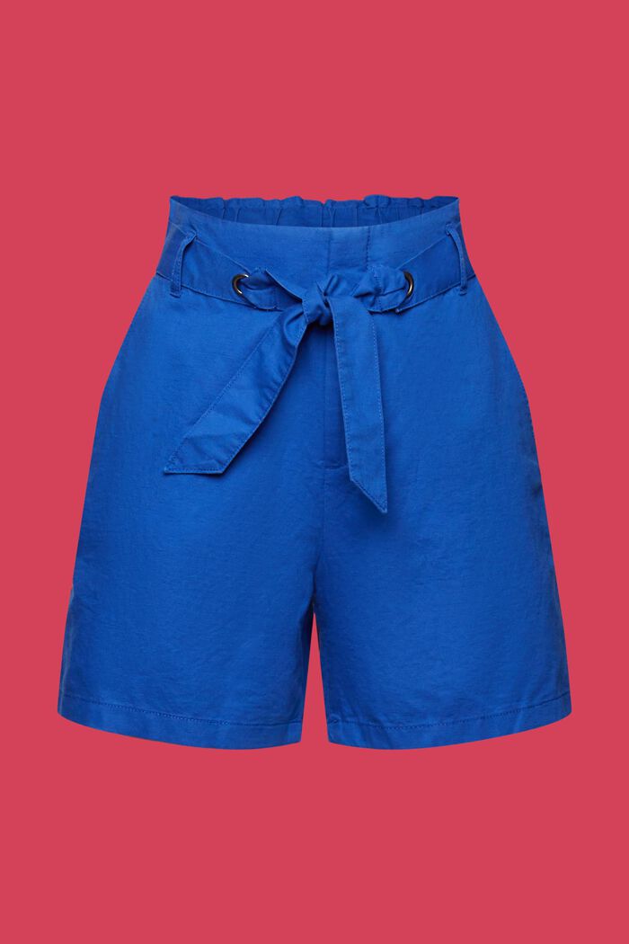 Shorts mit Bindegürtel, Baumwoll-Leinenmix