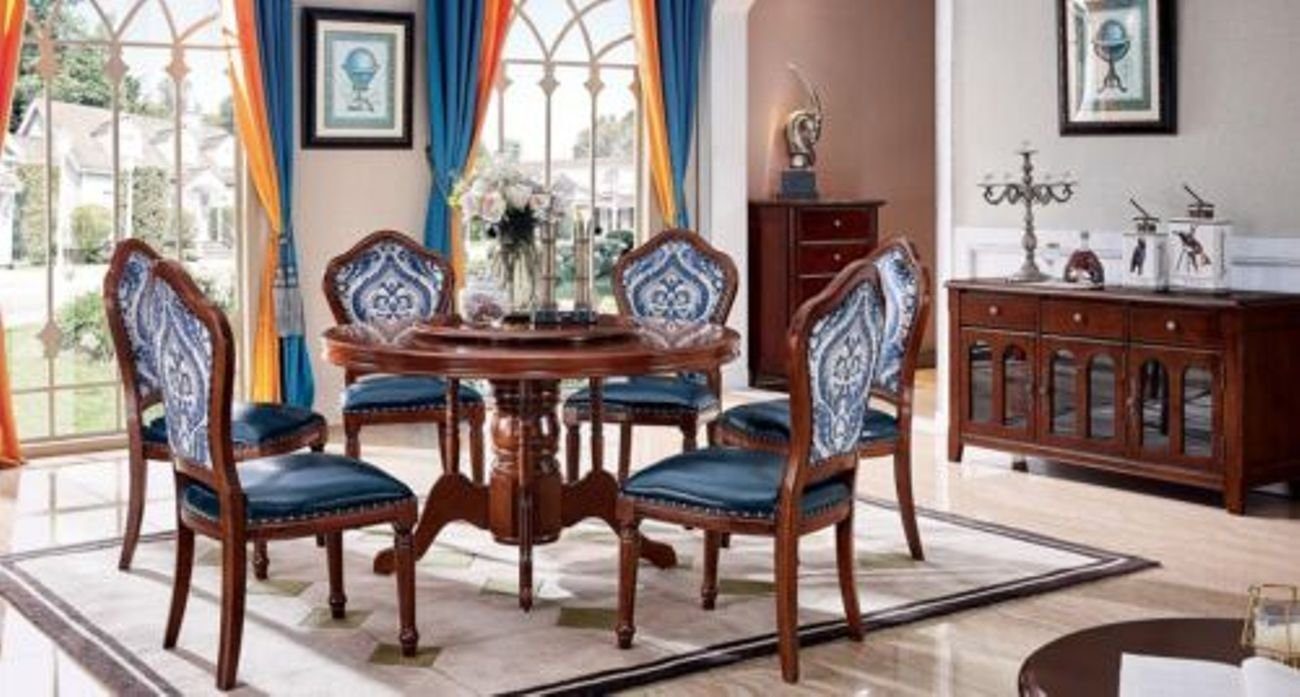 JVmoebel Esszimmer-Set, Esstisch + 6x Stühle Esszimmer Essgruppe Tisch Möbel Design 7tlg