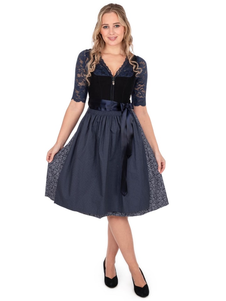 MarJo Midi Dirndl CONNY in blau günstig kaufen