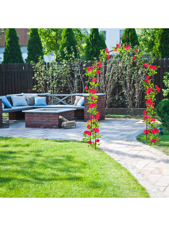 relaxdays Rosenbogen in Schwarz - (B)140 x (H)255 x (T)38 cm günstig kaufen onesize