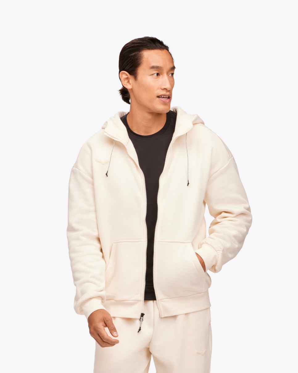 HOKA Essential hettegenser med hel glidelås Eggnog