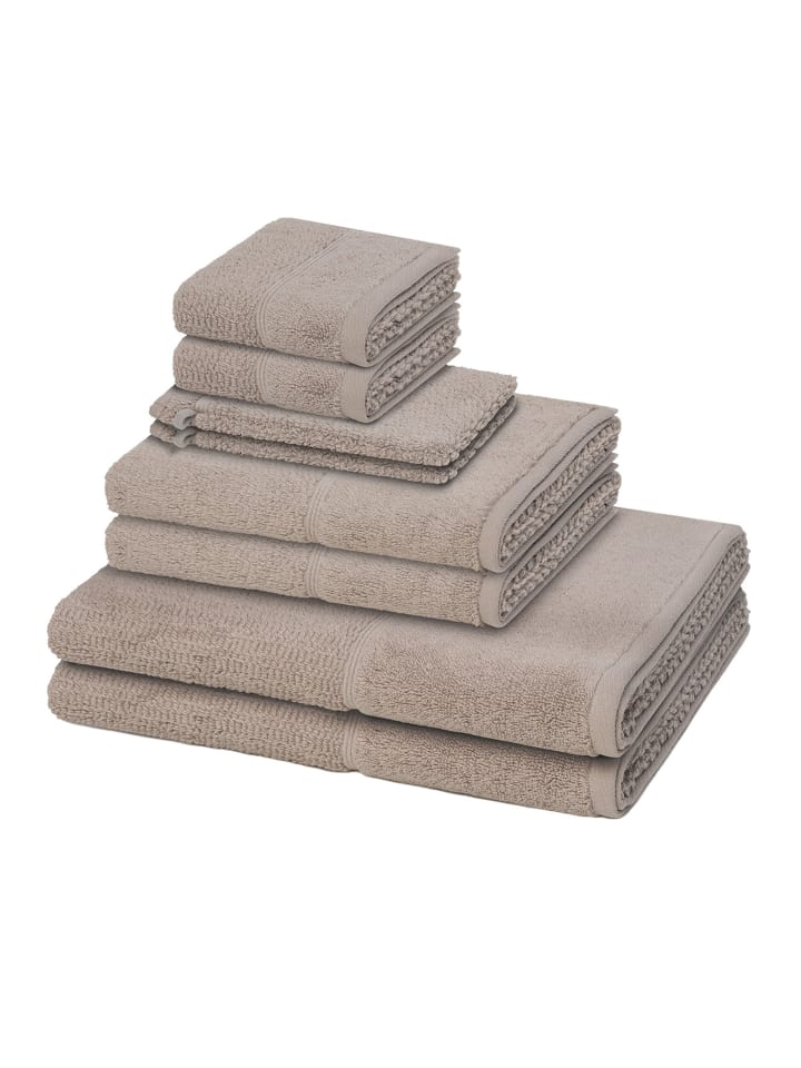 Möve for Frottana 2 X Wasch- 2 X Gäste- 2 X Dusch- 2 X Handtuch im Set Pearl in Cashmere günstig kaufen 8