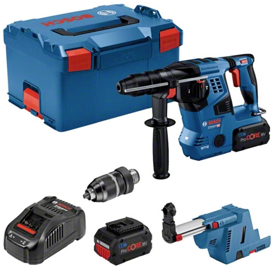 Bosch Blue 0611921003 GBH 18V-28 CF kombinasjonshammer med støvavsug 18V 8,0Ah ProCore i L-Boxx 238 611921003