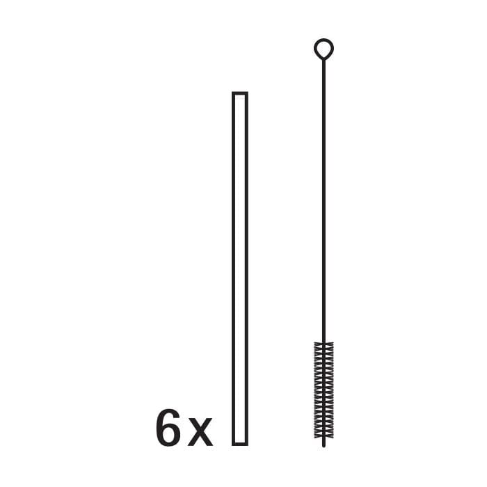 Baric Trinkhalm-Set Cromargan®, 18 cm, 6-teilig plus mit ReinigungsbÜrste