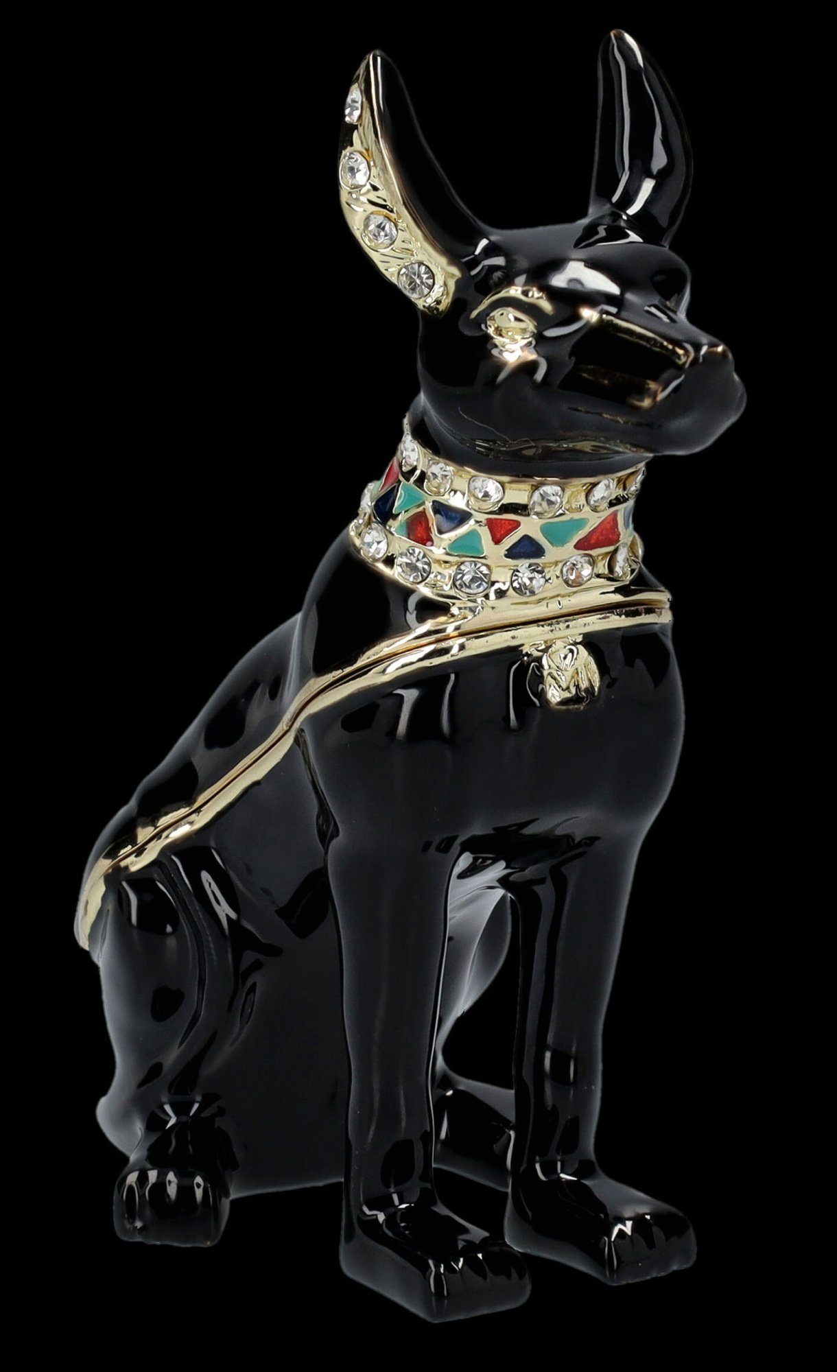 Figuren Shop GmbH Schmuckkasten Anubis Figur als verzierte Schmuckdose - Dekoration Schmuckkästchen