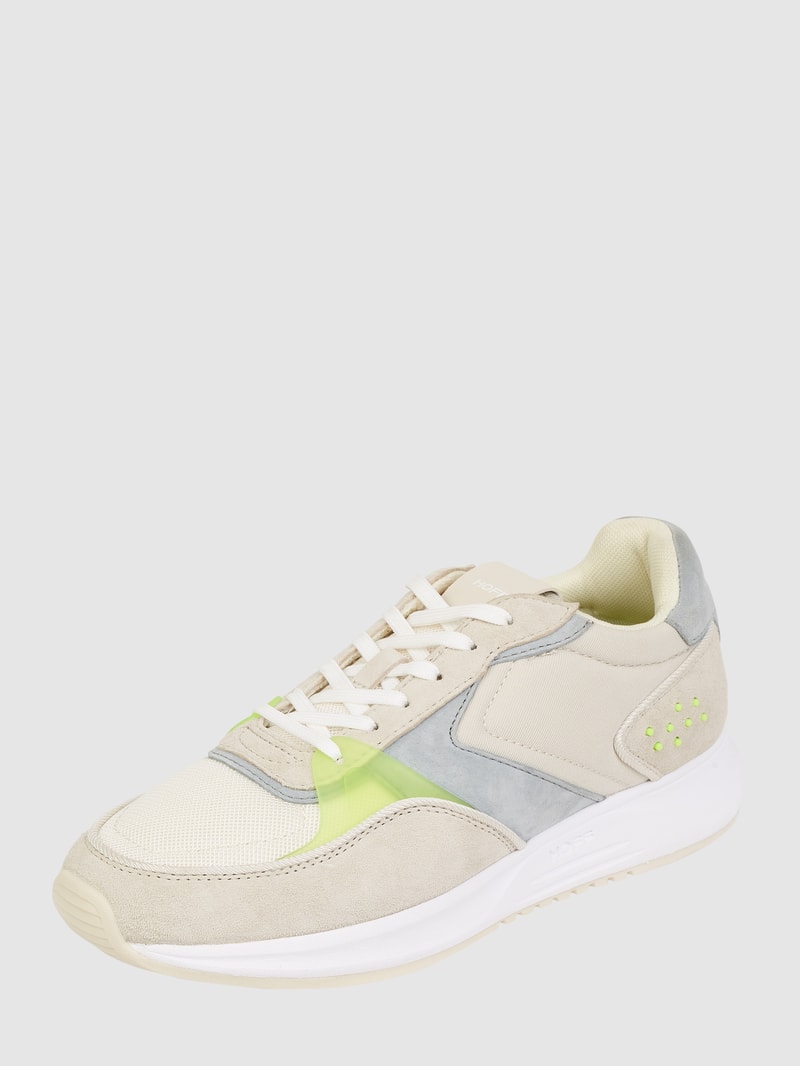 Sneaker aus Leder in beige