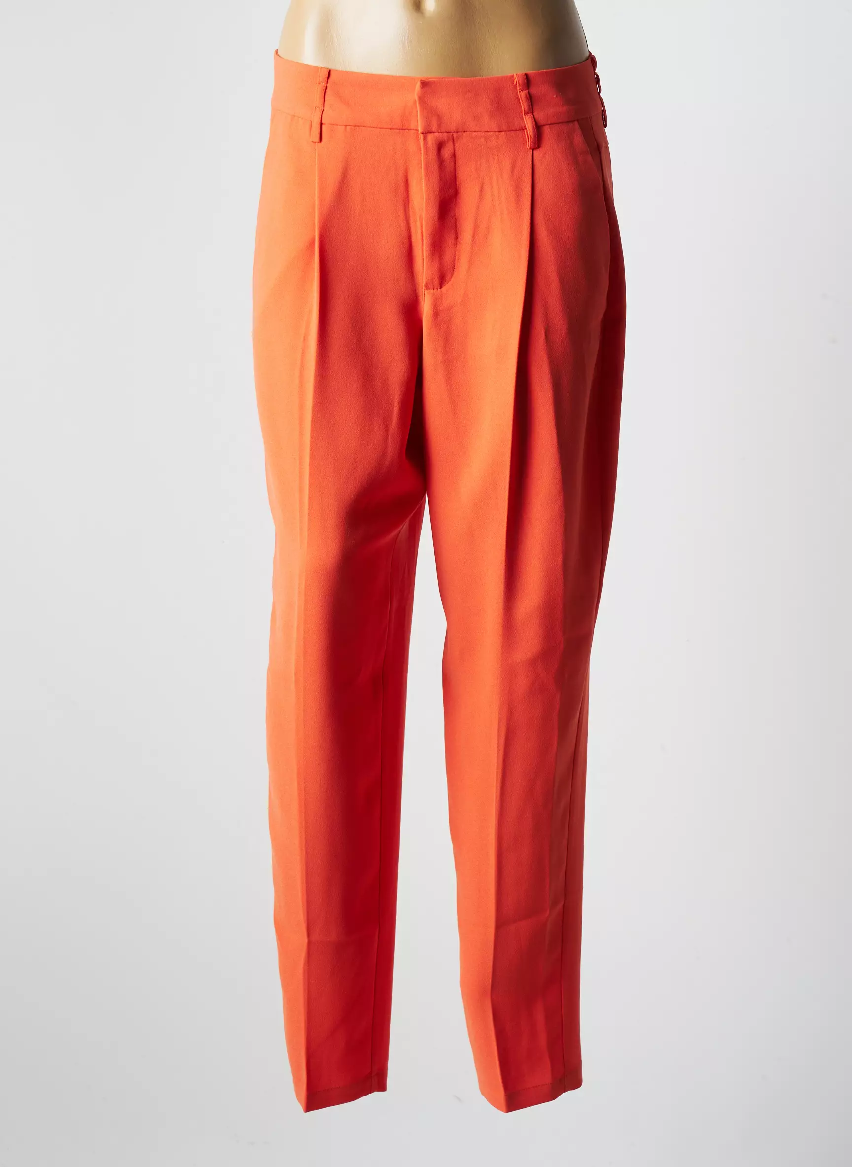 Cream Pantalons Droits Femme couleur orange