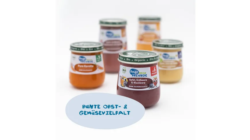 Freche Freunde Bio Gläschen Apfel, Erdbeere & Blaubeere 120 g