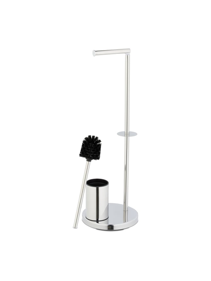 relaxdays WC Garnitur in Silber - (H)68 x Ø22 cm günstig kaufen onesize