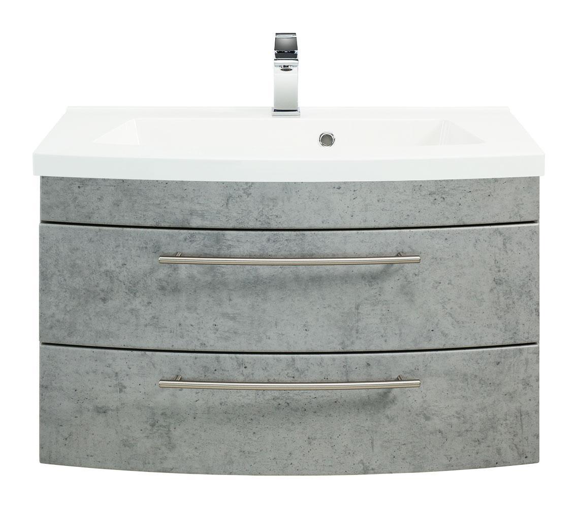 Posseik Badmöbel Luna 80 mit runder Front Beton
