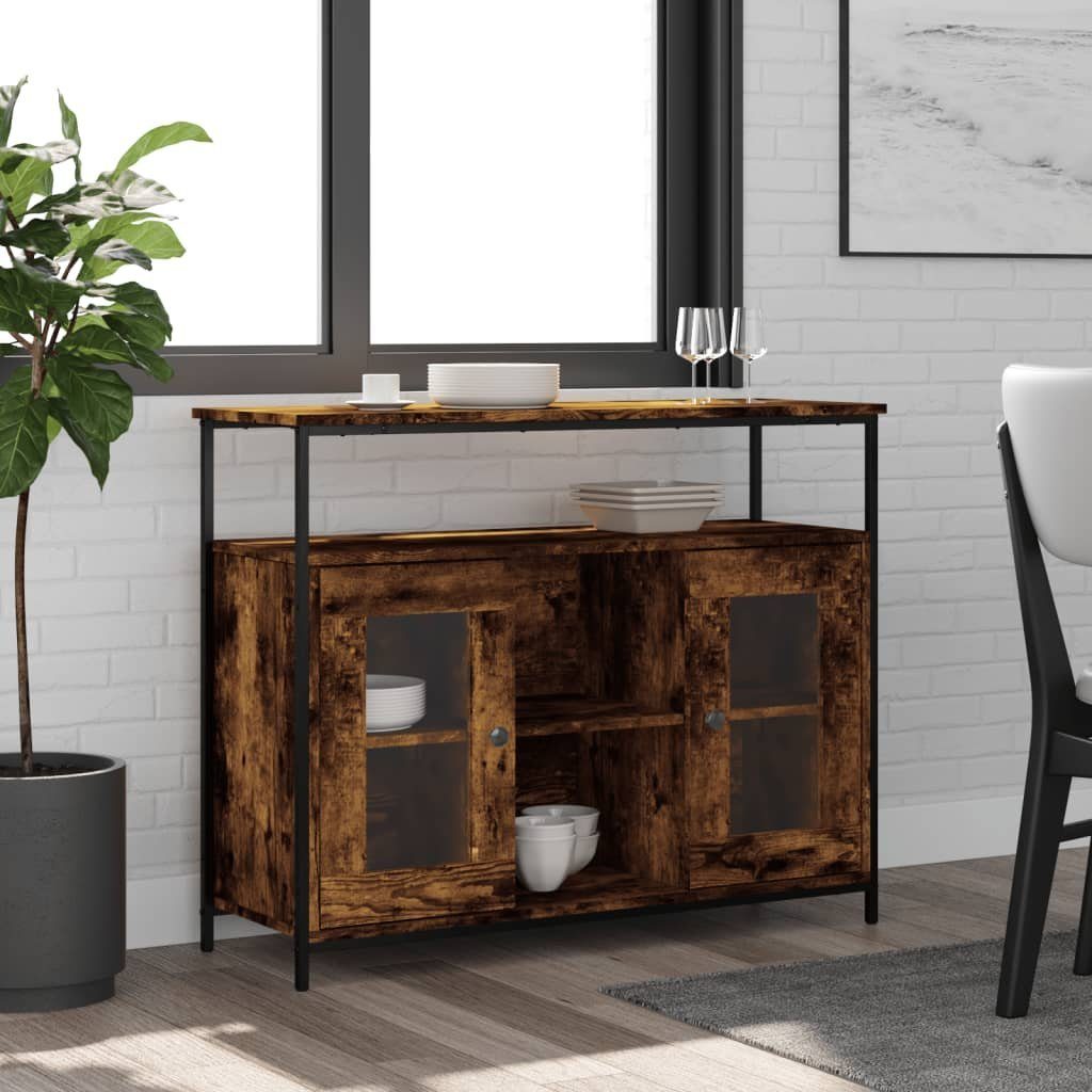 vidaXL Sideboard Sideboard Räuchereiche 100x35x80 cm Holzwerkstoff (1 St)