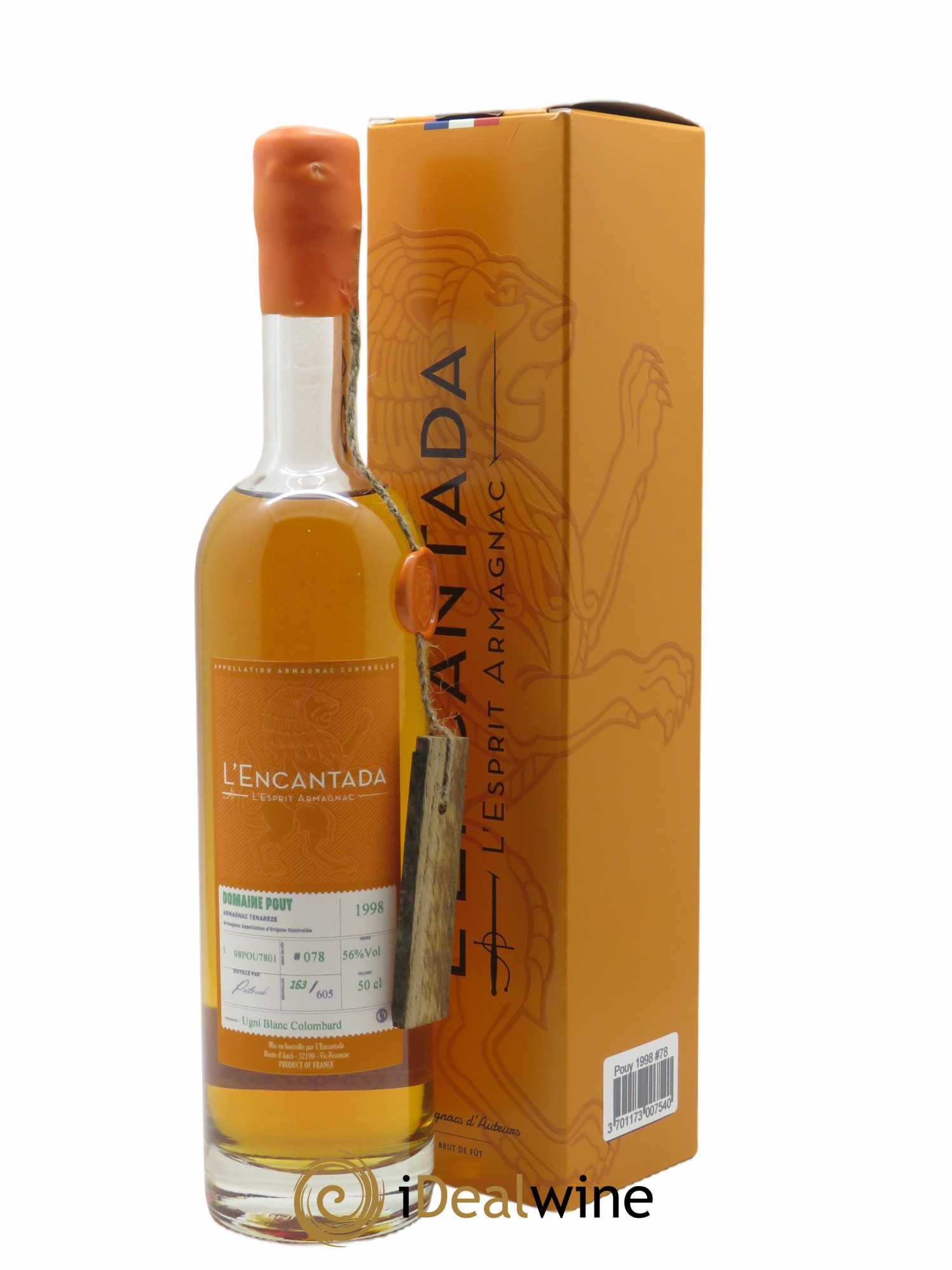 Bas Armagnac Domaine Pouy L'Encantada (50 cl) 1998 - Lot de 1 Bouteille