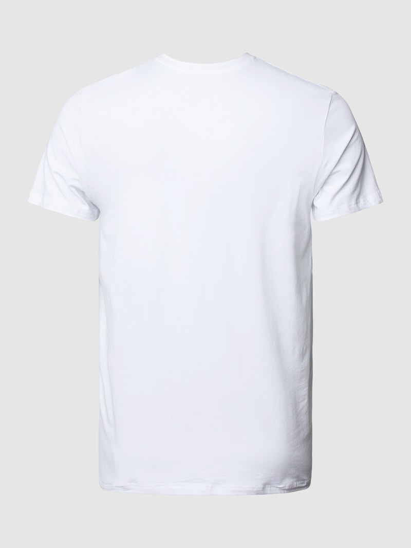 PLUS SIZE T-Shirt mit geripptem V-Ausschnitt im 2er-Pack in weiß