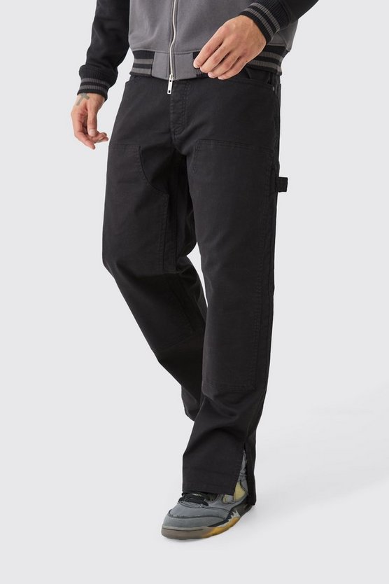 Lockere Hose mit geteiltem Saum