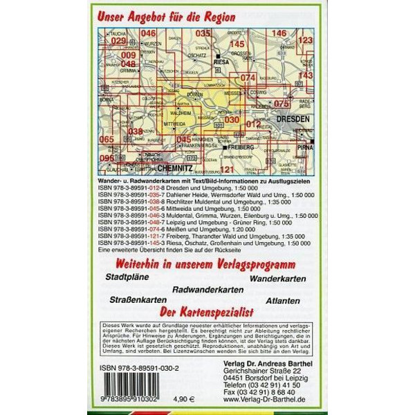 Döbeln, Nossen, Triebischtal und Umgebung 1 : 50 000. Radwander-und Wanderkarte - Wanderkarte