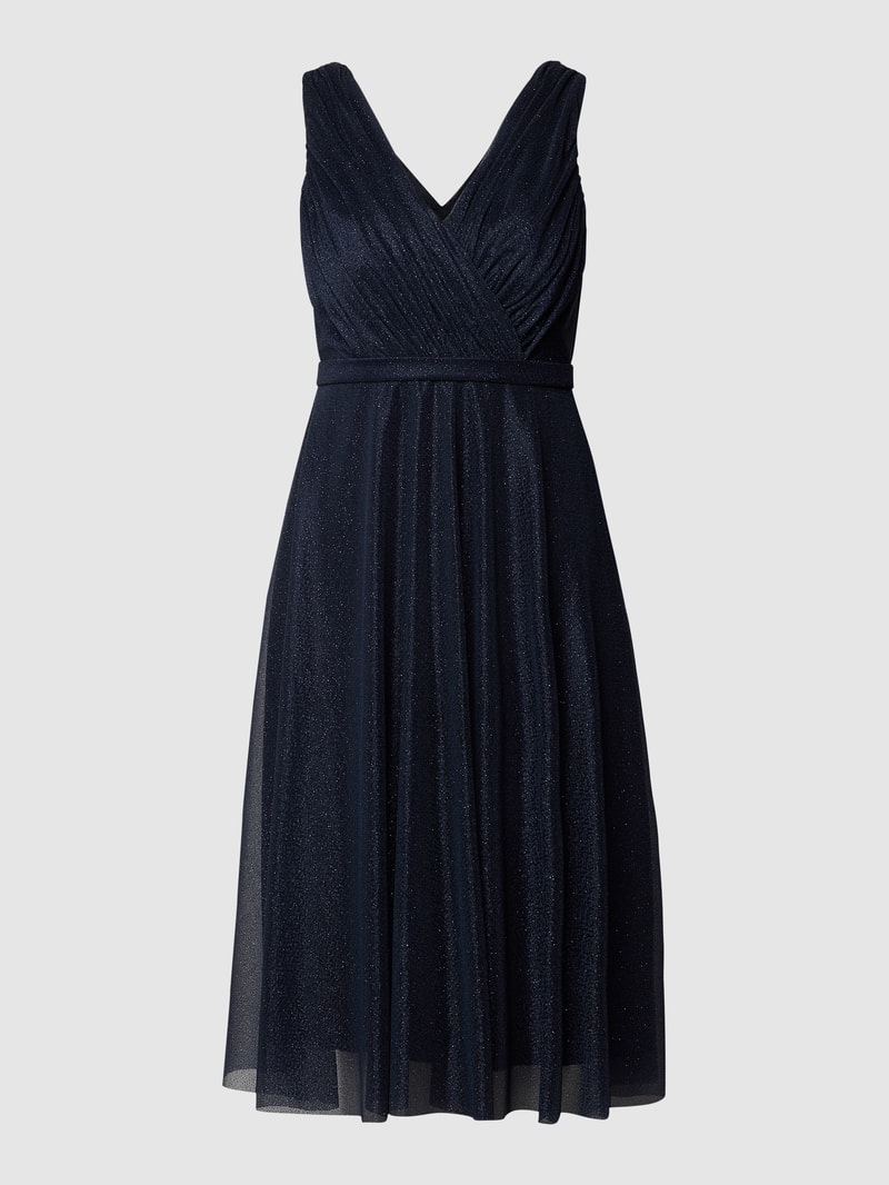 Cocktailkleid mit Taillenpasse in marineblau