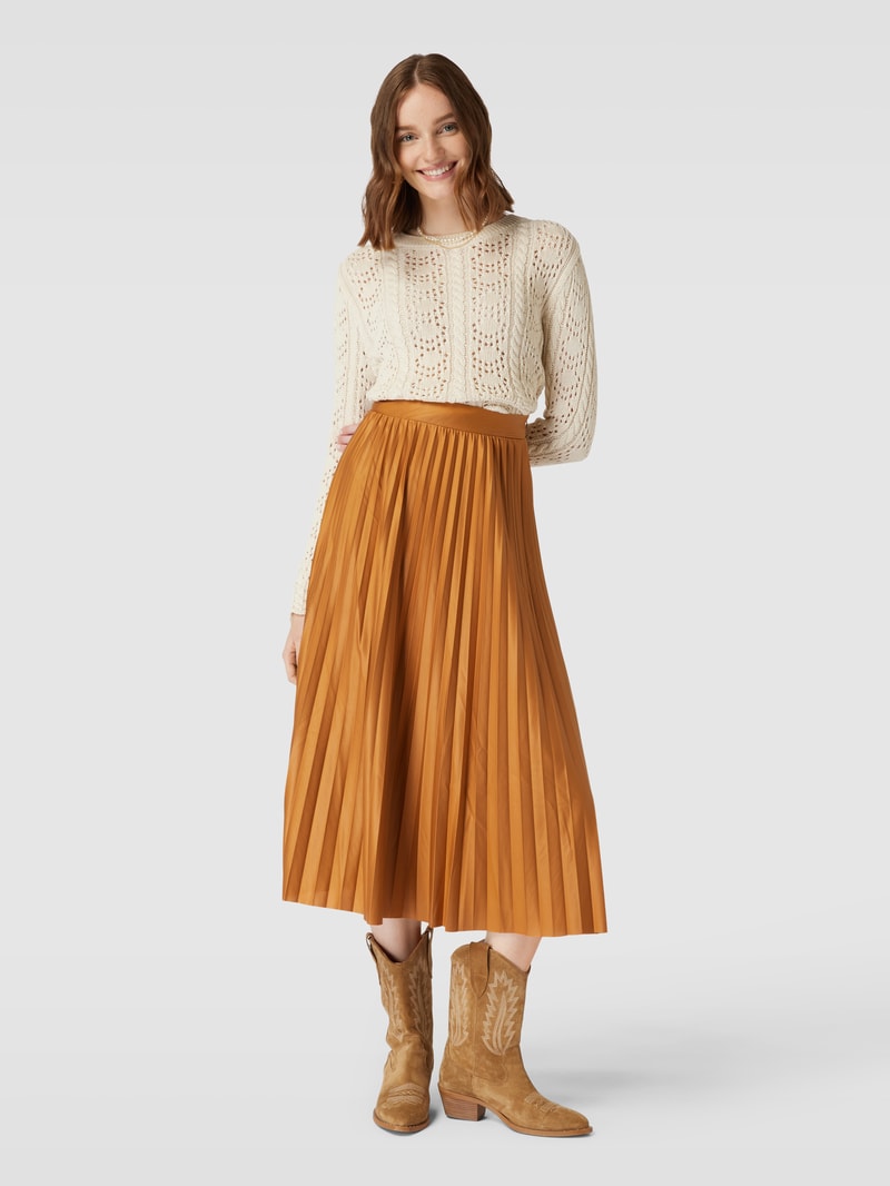 Rock mit Plisseefalten Modell 'ANINA' in camel