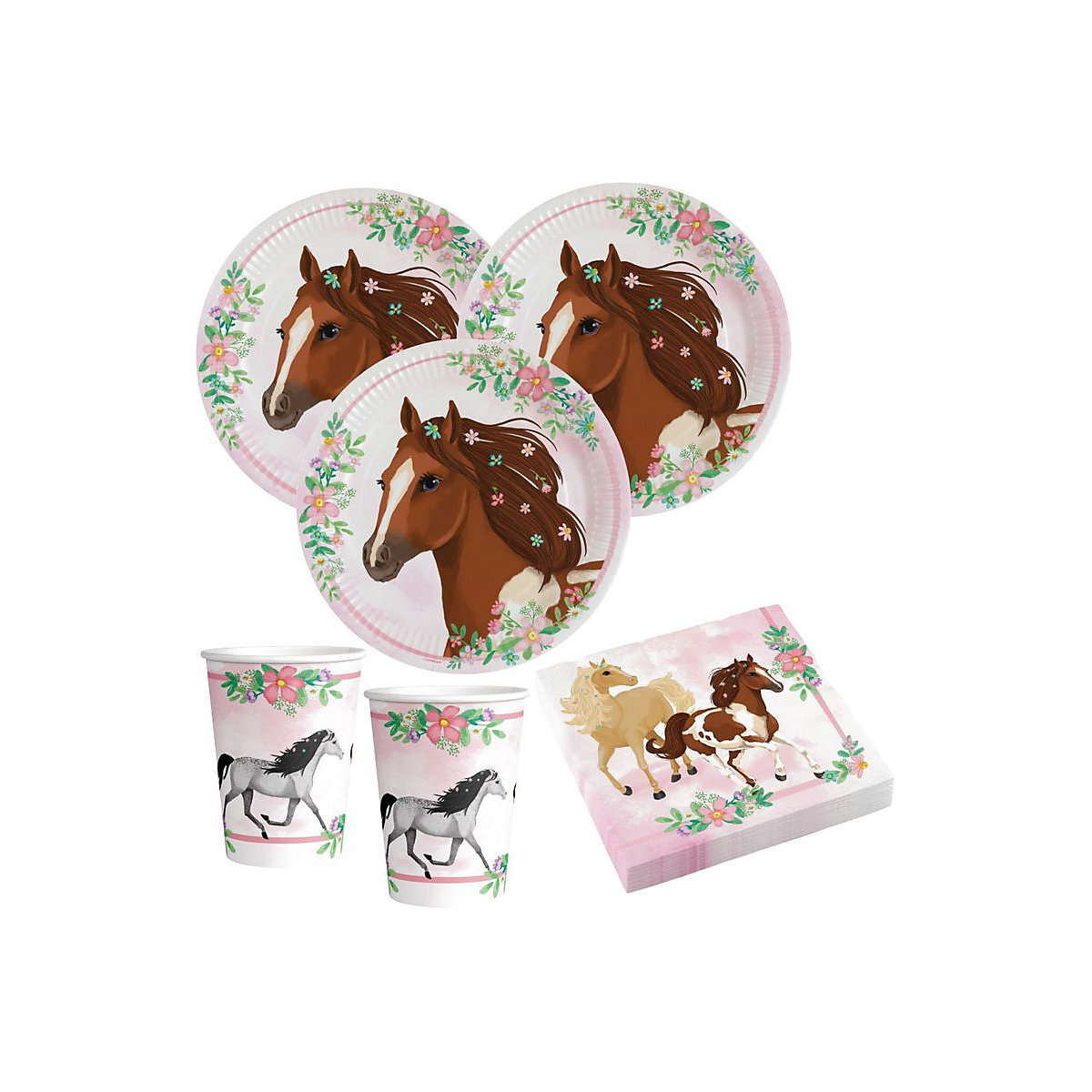 XL 52 Teile Pferde Freundschaft Party Deko Set 8 Kinder