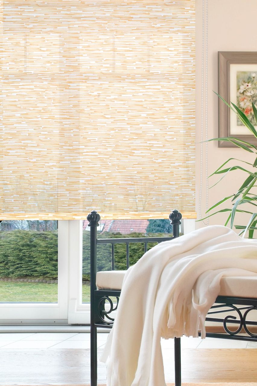 Bella Casa Seitenzugrollo, Kettenzugrollo, 180 x 82 cm, Dekor Streifen orange