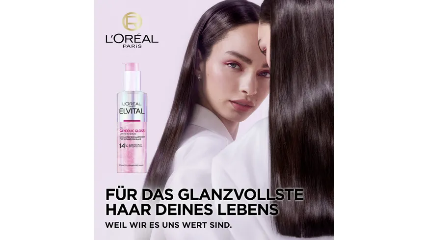 L'Oréal Paris Elvital Glycolic Gloss Leave-In Serum - Versiegelt das Haar für ultimativen Glanz 150 ml