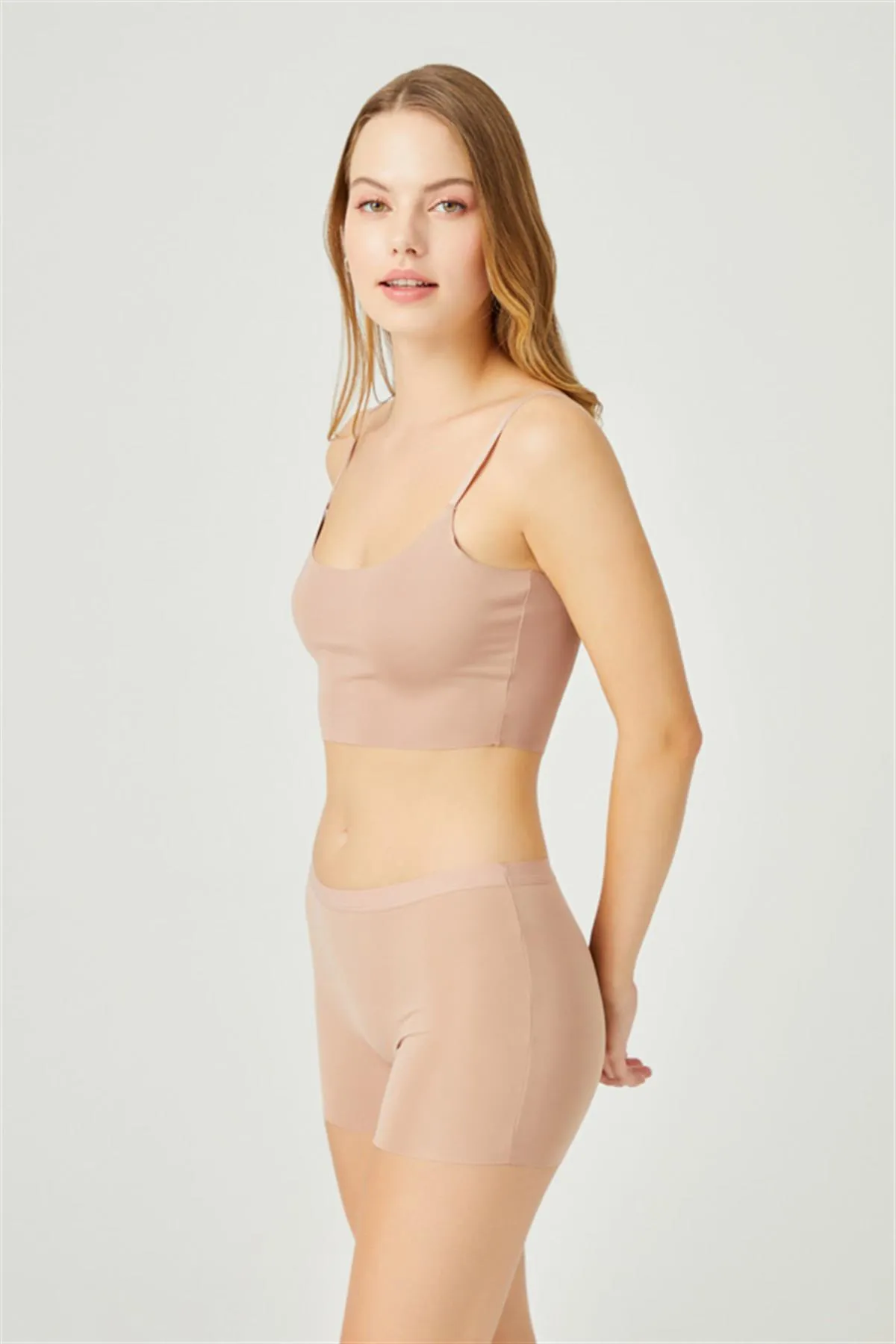 Cottonhill  Braune, lasergeschnittene, nahtlose Damen-Boxershorts
