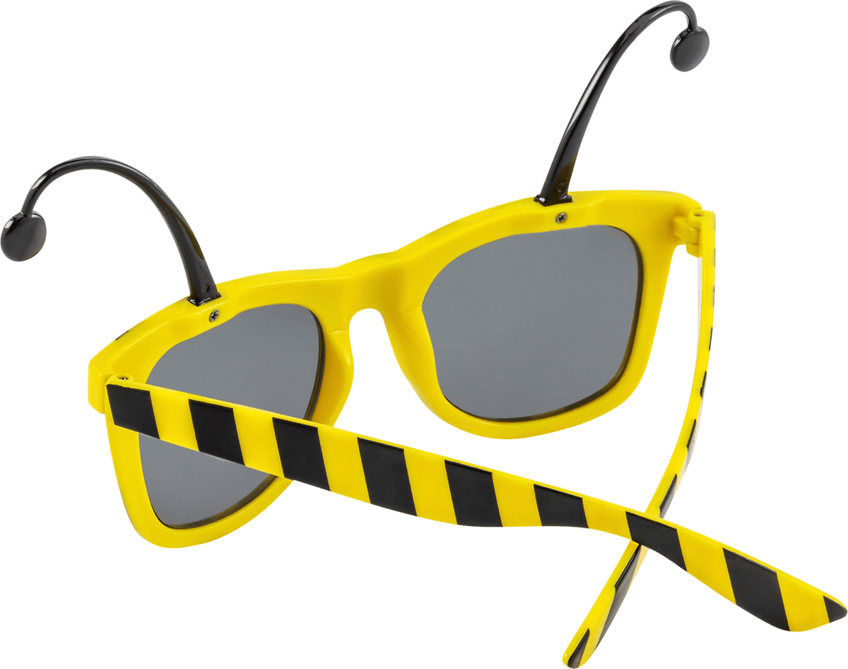 Party-Sonnenbrille in schwarz-gelb gestreift mit Fühlern, 1 St