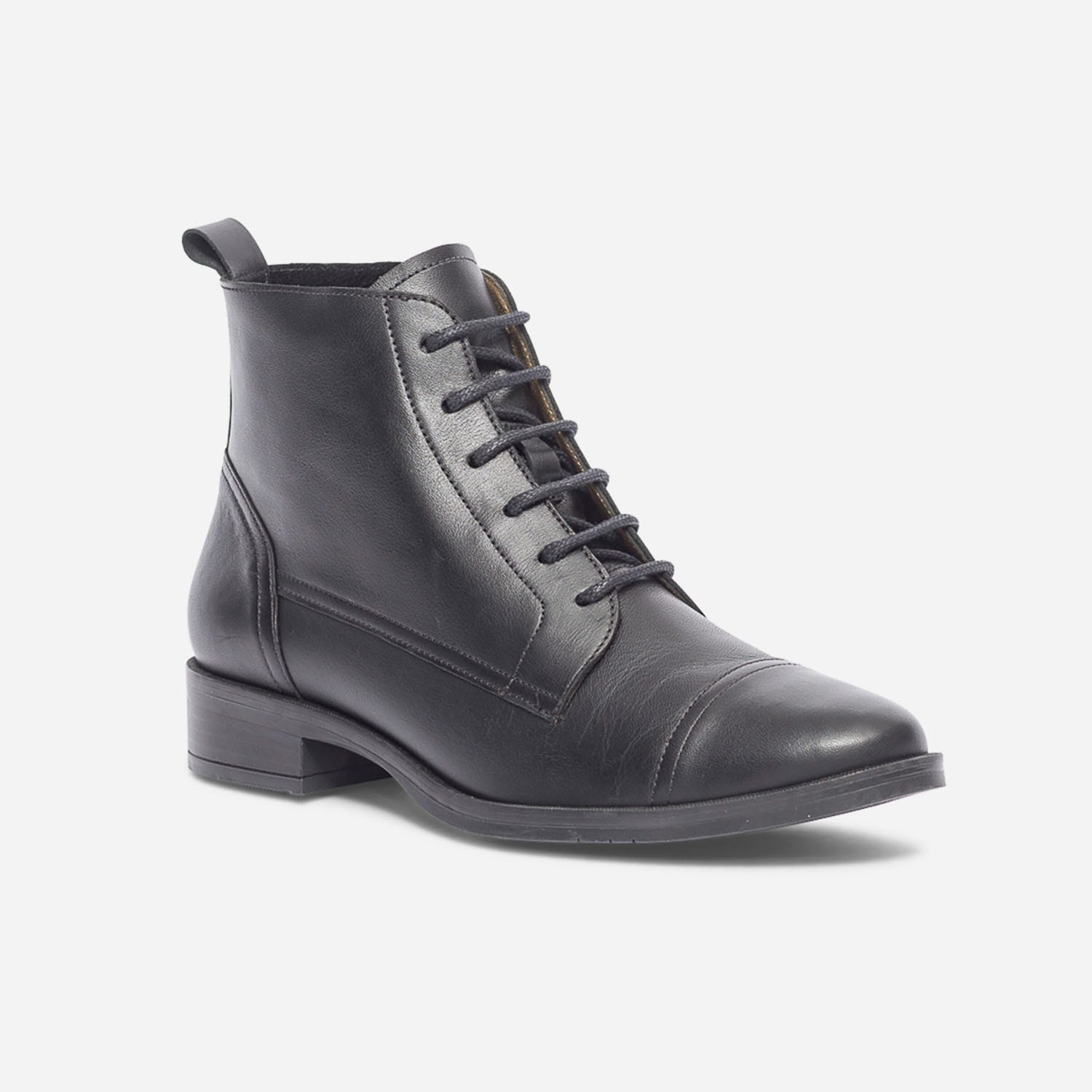 Bottine ERAM FLEX noire en cuir éco-conçu