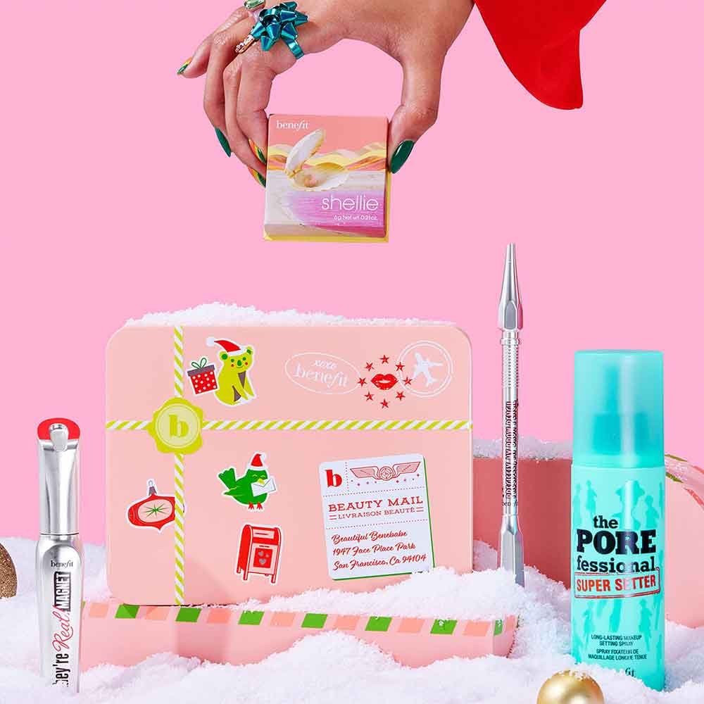 Benefit Sets & Geschenke Face Essentials Set - Mascara, Rouge, Augenbrauenstift & Setting Spray
