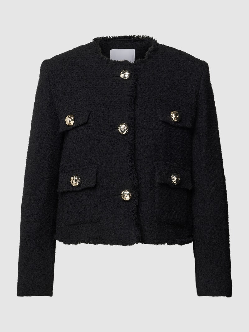 Cropped Blazer mit Woll-Anteil Modell 'WINTOUR' in schwarz