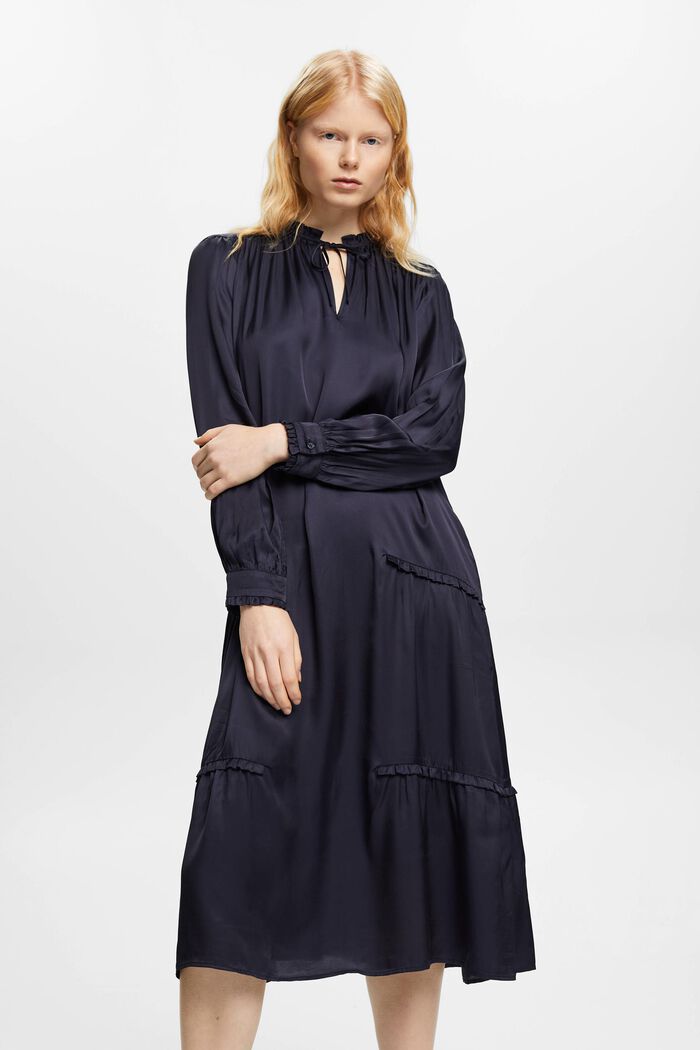 Midikleid mit Drapé-Effekt