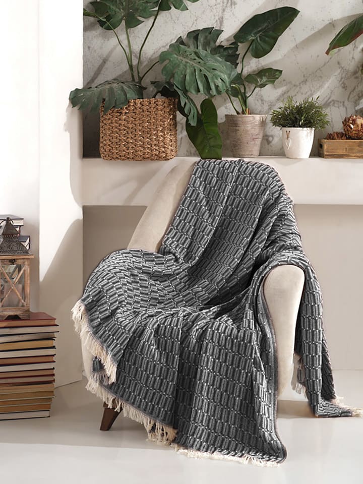 Colorful Cotton Plaid in Anthrazit günstig kaufen 170x210 cm