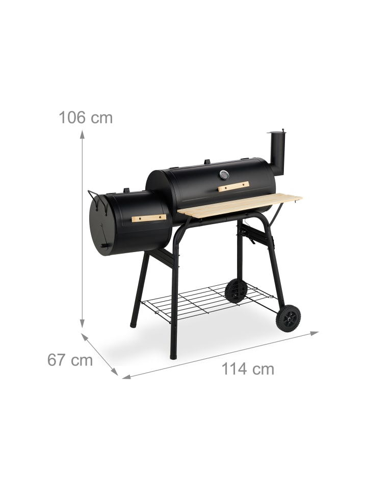 relaxdays Smoker Grill in Schwarz günstig kaufen onesize