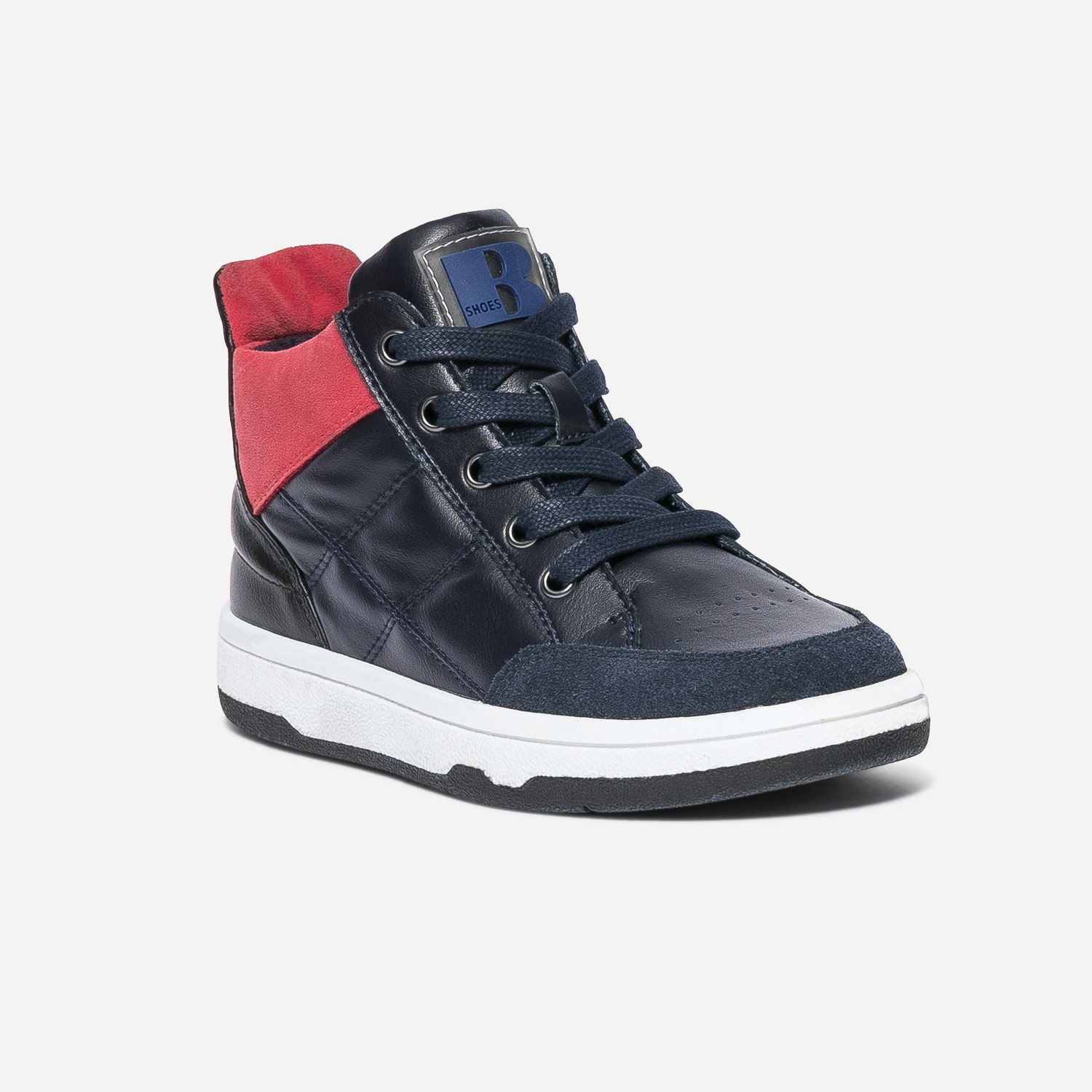 Basket BUGGY bleu marine et rouge
