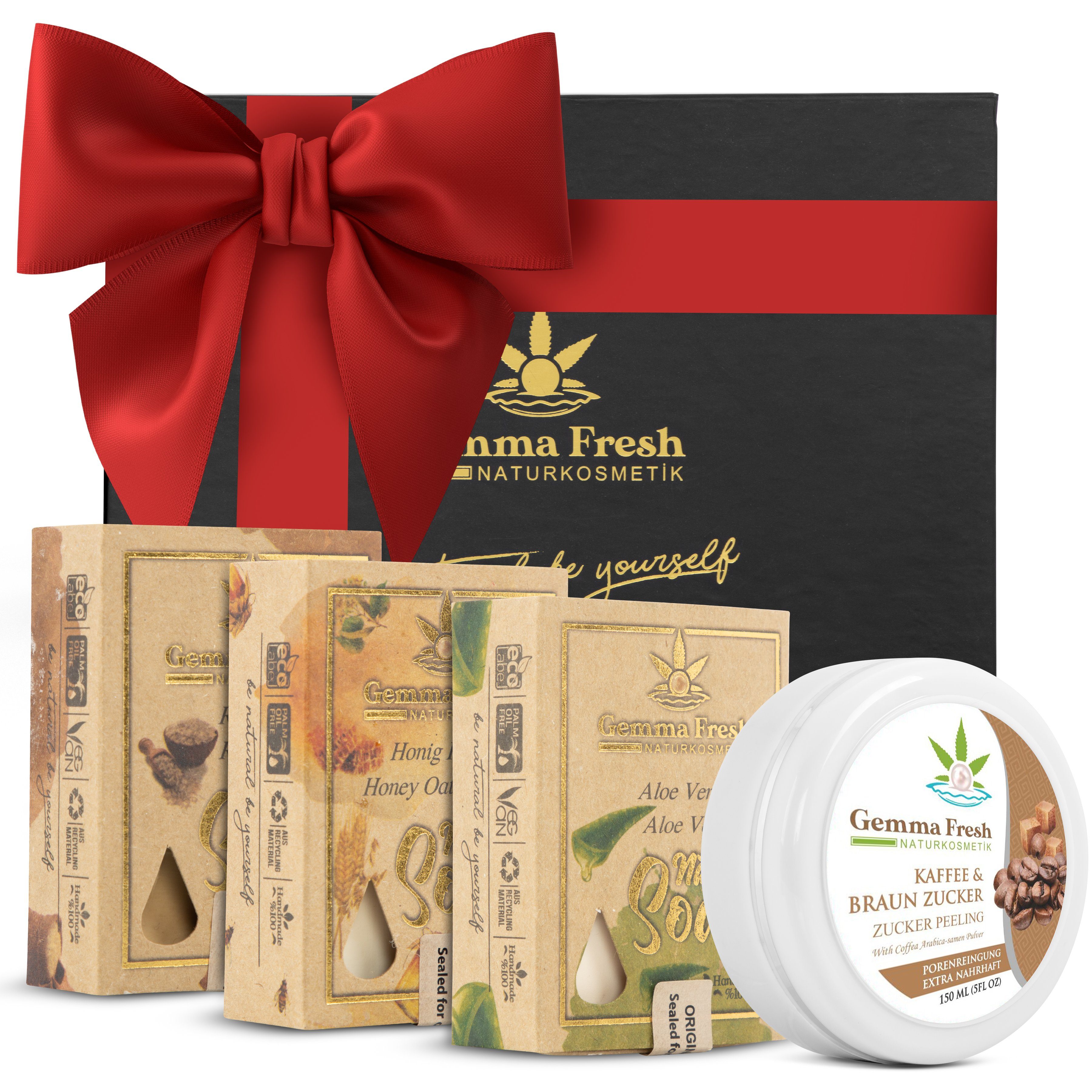 Gemma Fresh Gesichtspflege-Set Badeset Box, 4-tlg., Naturkosmetik