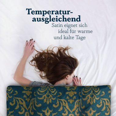 Bettwäsche 2tlg. Bettbezug + Kissenbezug - Floral / Ornament, Bestlivings, Satin Baumwolle, 100% Baumwolle, verd. Reißverschluss, Satin Qualität - Bettdeckenbezug