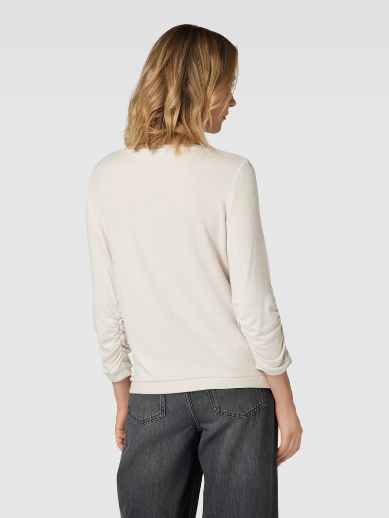 Longsleeve aus Viskose-Mix mit 3/4-Arm in hellgrau meliert