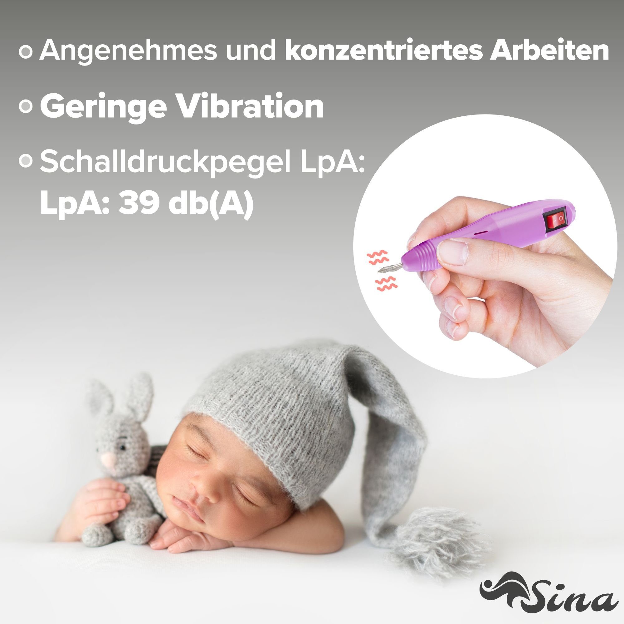 Arebos Beauty-Multigerät Elektrische Nagelfeile, Nagelfräser Pink, Beauty-Multigerät