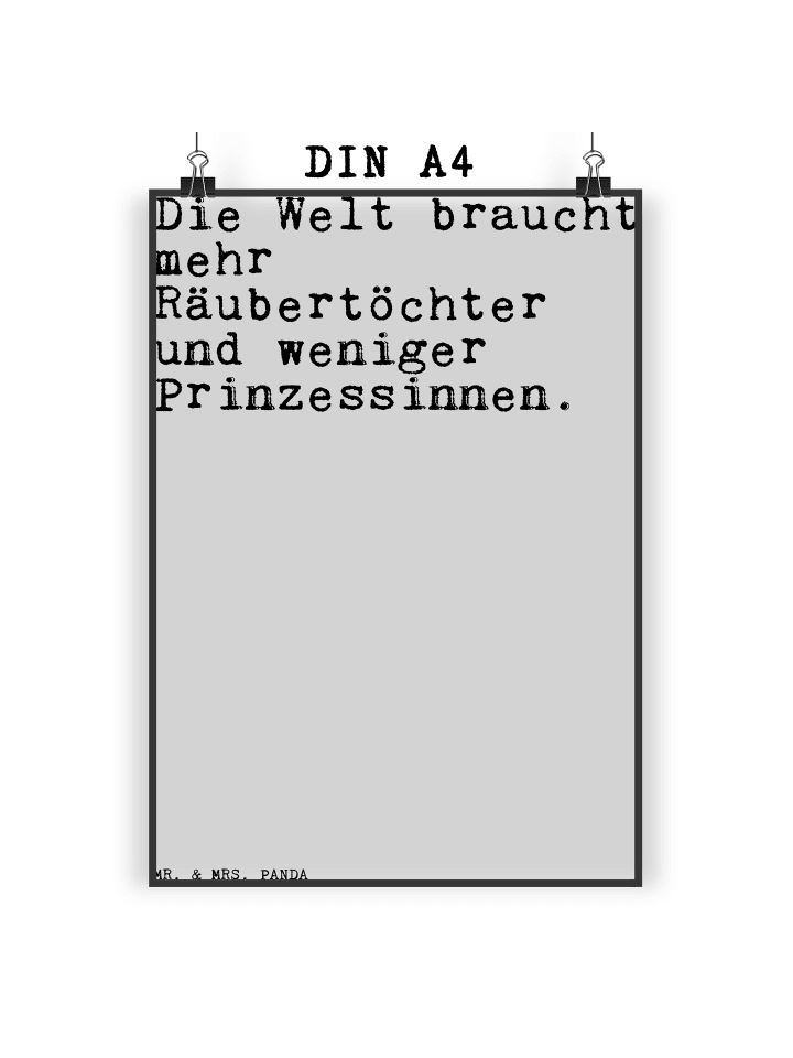 Mr. & Mrs. Panda Poster Die Welt braucht mehr... mit Spruch in Weiß günstig kaufen
