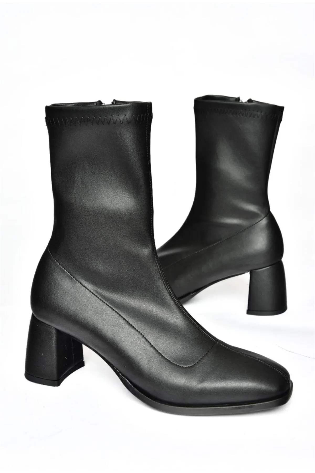Fox Shoes  R404200109 Schwarze Stretch-Damenstiefel mit dickem Absatz