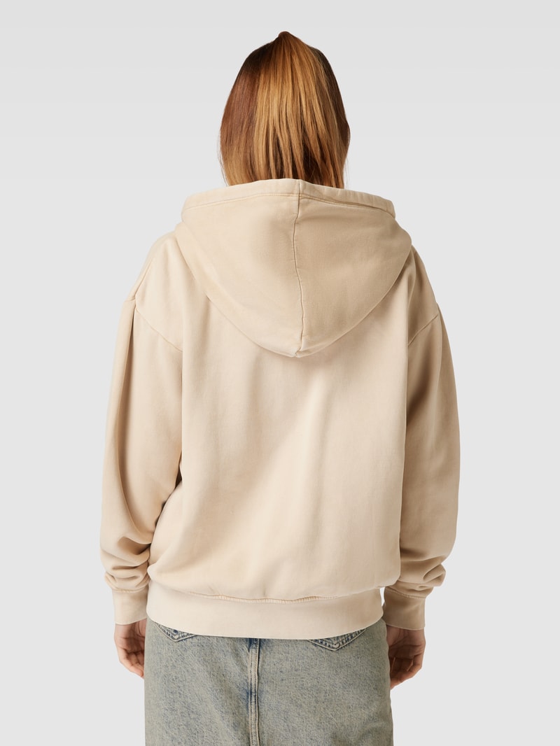 Sweatjacke mit Label-Print in offwhite