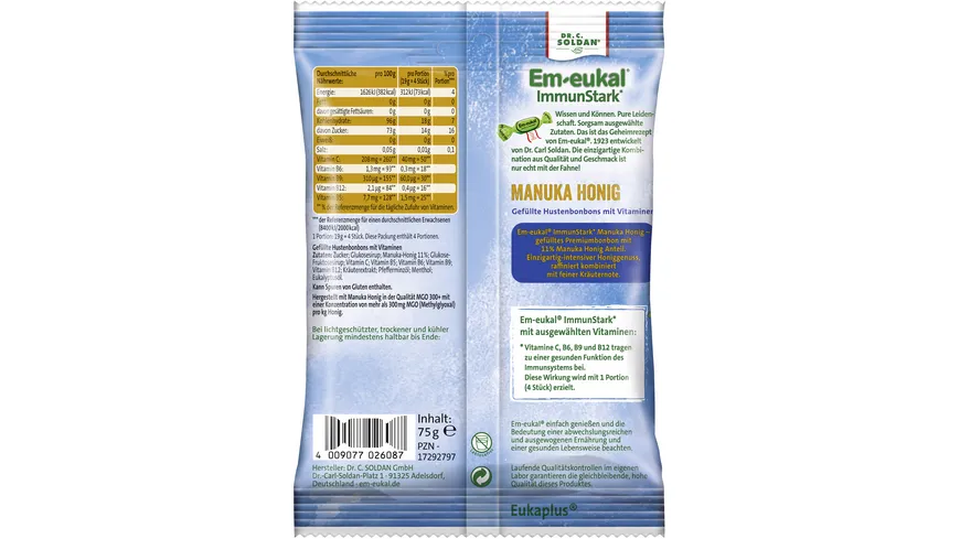Em-eukal ImmunStark Manuka-Honig gefüllt zuckerhaltig 75 g
