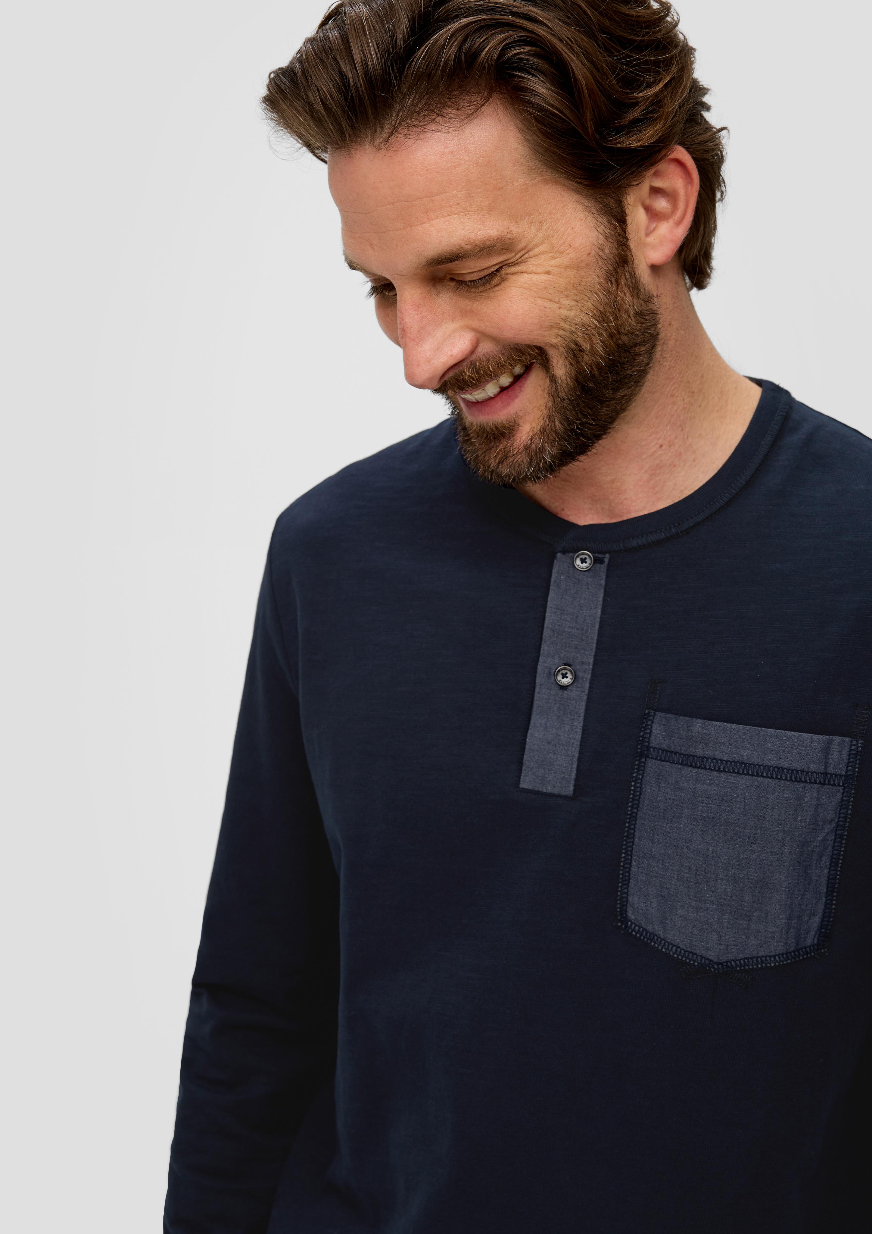 Langarmshirt mit Henley-Ausschnitt  2143931-5978