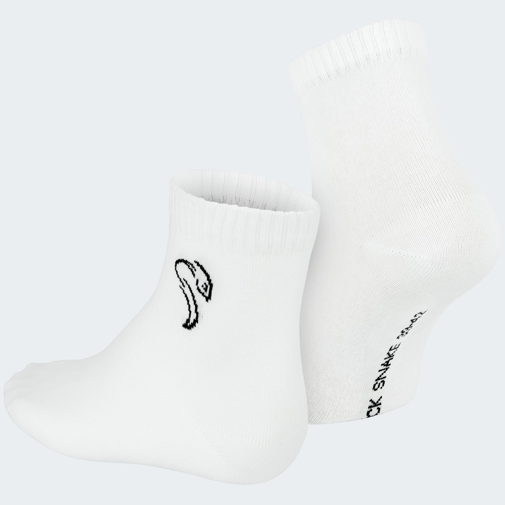 Black Snake 3-Pack White Pure Comfort Quarter Sneakersocken