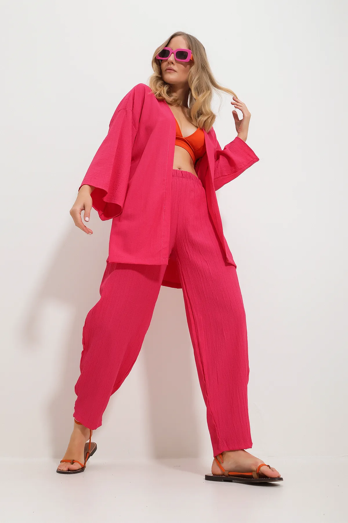 Trend Alaçatı Stili  Zweiteiler - Rosa - Regular Fit