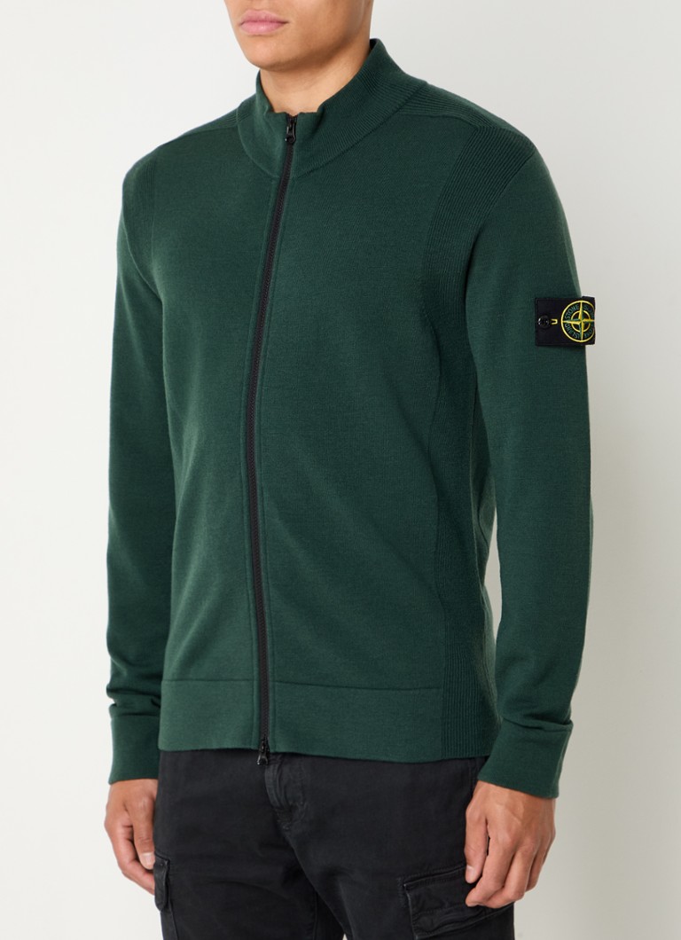 Vestă Stone Island 503A1 Premium din lână tricotată cu logo