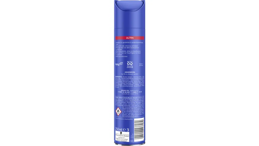 TAFT Haarlack Ultra 250 ml Haltegrad 4 - starker Halt 250 ml