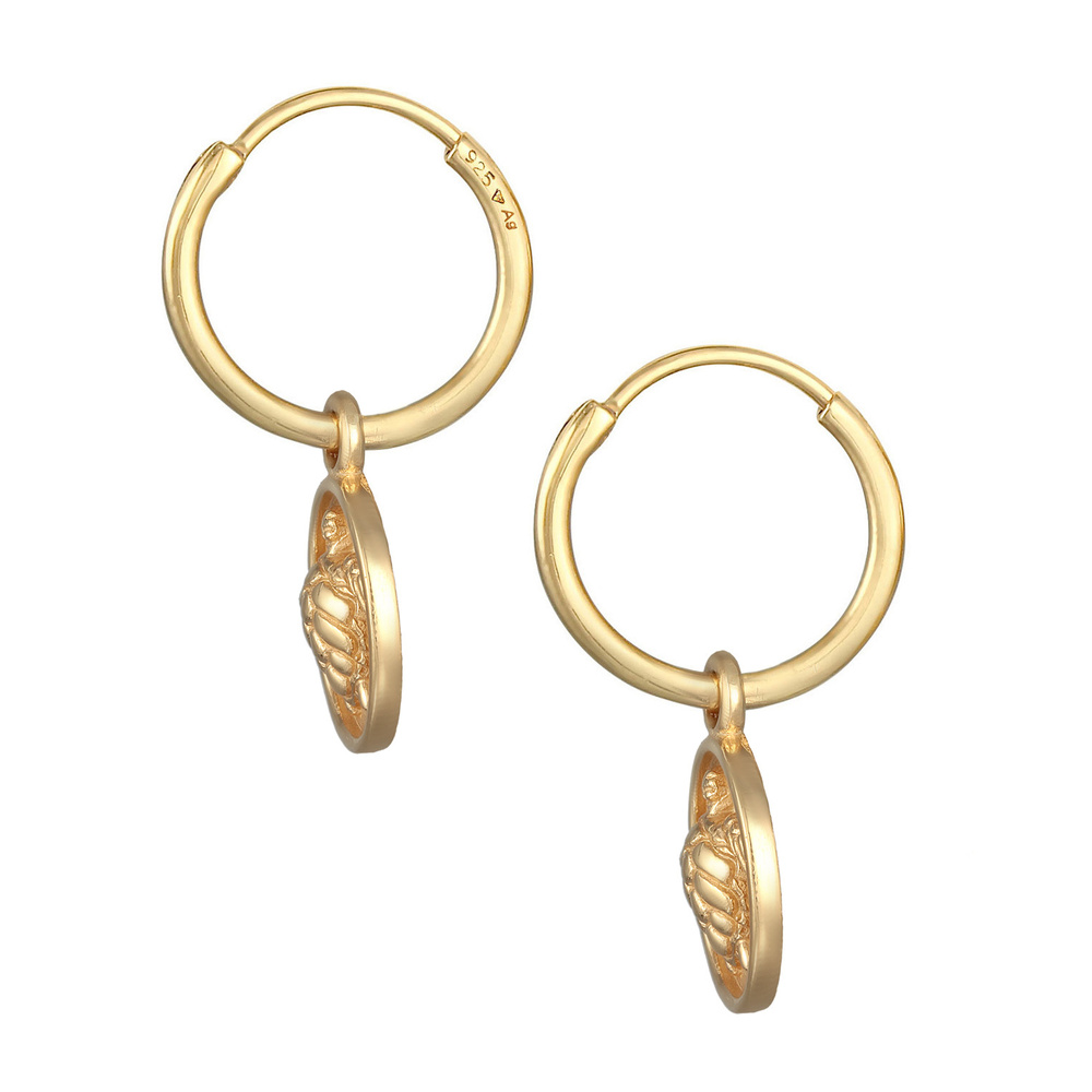 Elli Elli Boucles d'Oreilles Femmes créoles pendentif tortue océan en argent sterling  Boucles d'oreilles