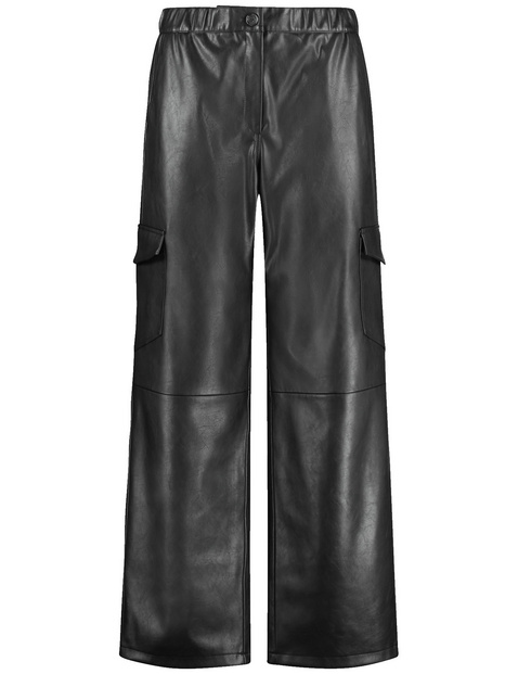 Cargohose in Leder-Optik